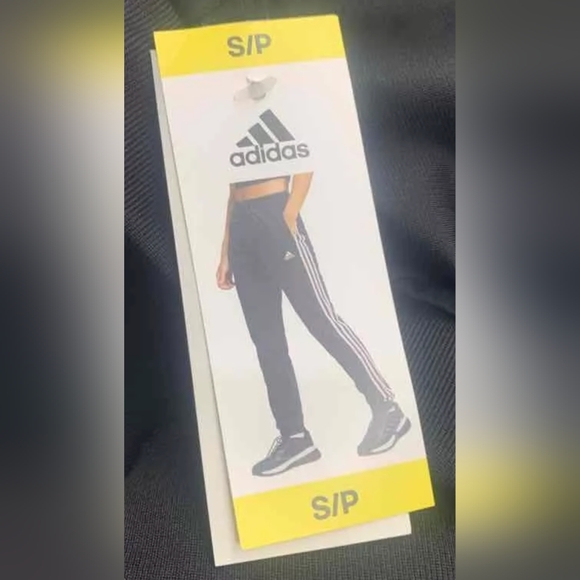 Adidas Essentials 3-Stripes Slim Tapered Cuffed Pants Size S New MSRP $50 - Picture 6 of 7
